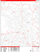 Ellicott City  Wall Map Red Line Style
